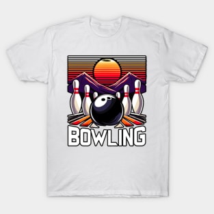 Retro Bowling and Bowling Pins T-Shirt